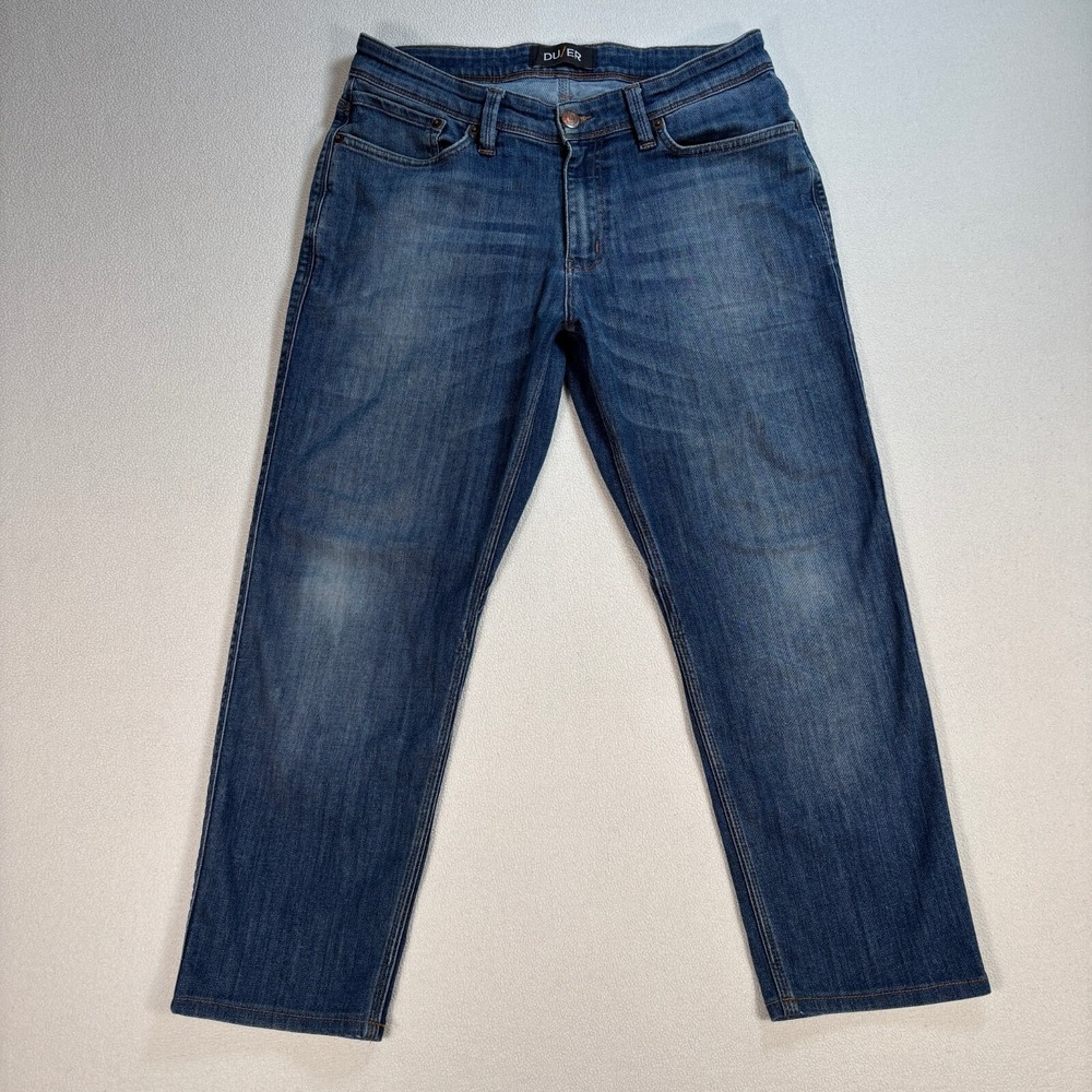 DU/ER Jeans Men's 32x25 Blue L2X Slim Fit Stretch Tapered Performance Denim DUER